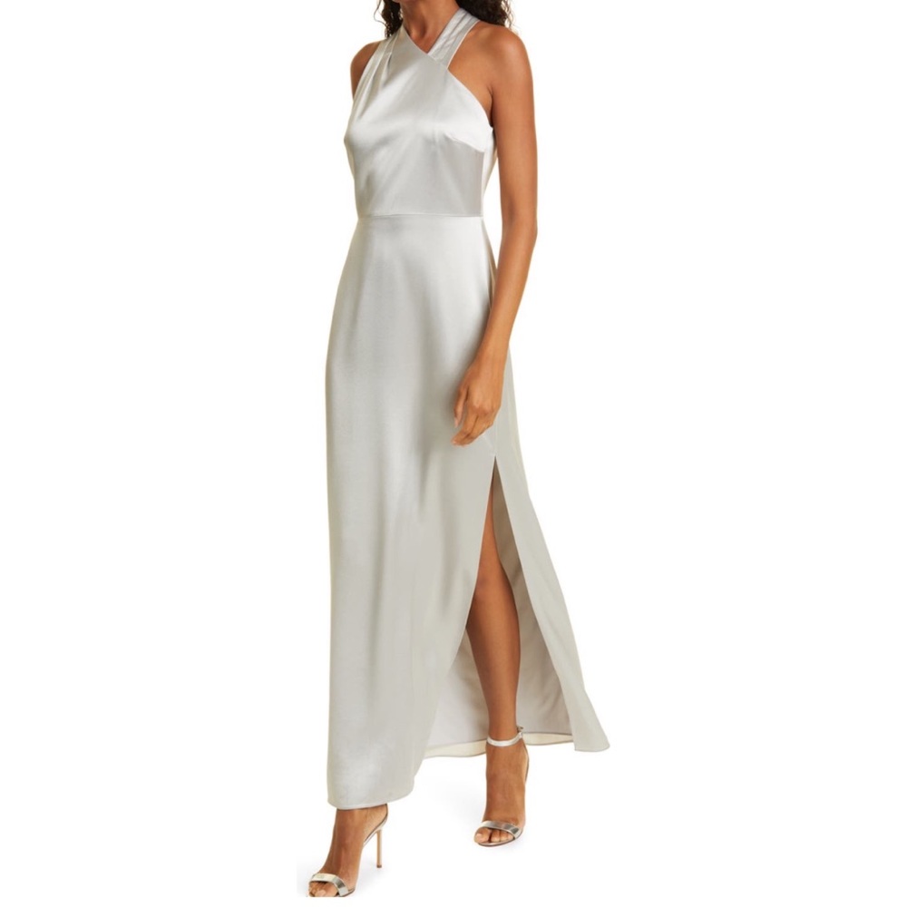 MILLY Taryn Hammered Satin Dress